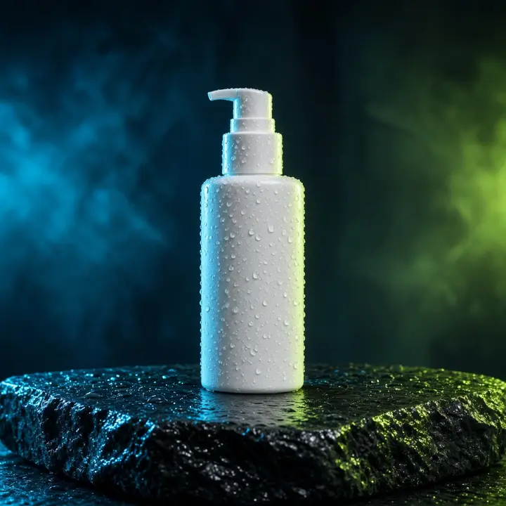 AI-styled studio product shot of the same kind of bottle